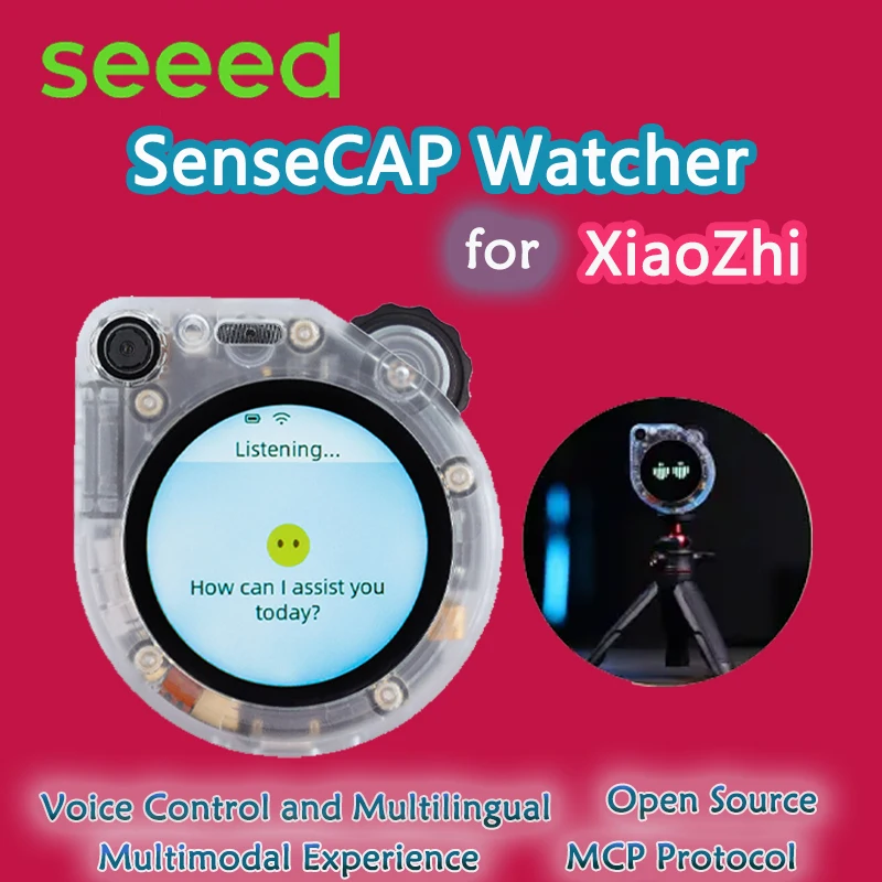 

SenseCAP Watcher for XiaoZhi,Voice Control,Emotional communication,Multilingual Support.Featuring VisualRecognition MCP Protocol