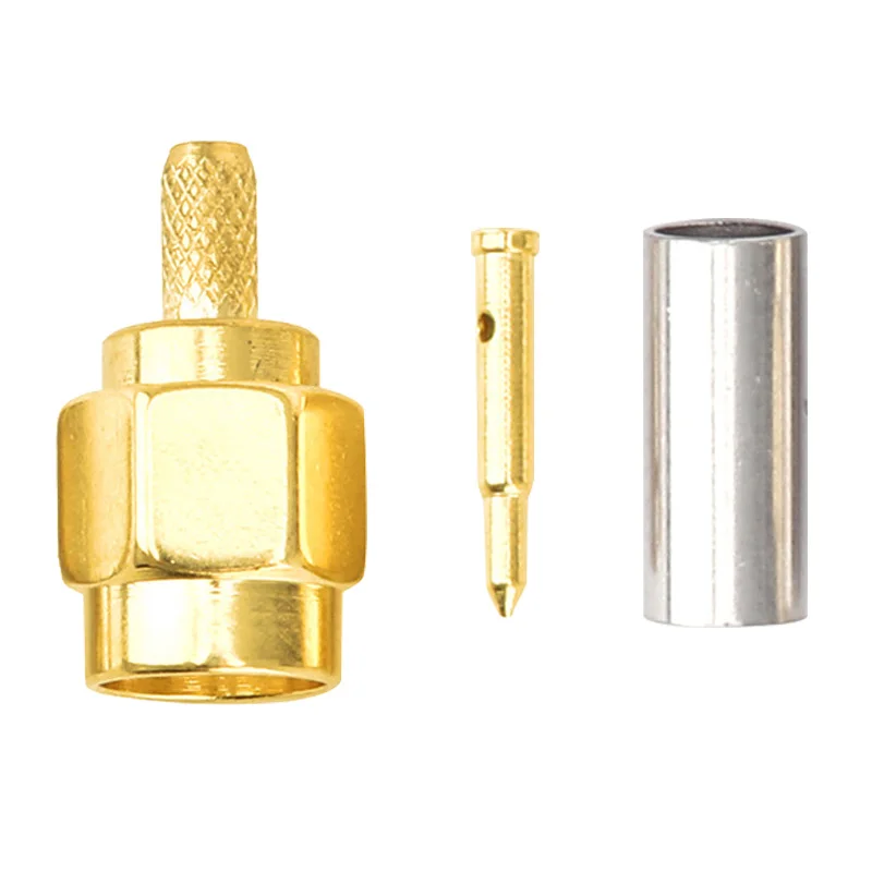 5/20PCS Copper Material SMA Male (Female Pin) RF Plug Jack Crimp for RG174 RG316 LMR100 Cable Connector