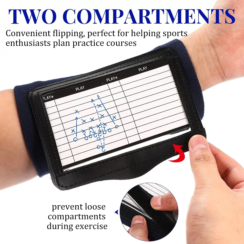 Football Play Wristbands Wrist Coach Strategy Multifunctional Quarterback Wristband Playbook for Youth Football Gear Training view 3
