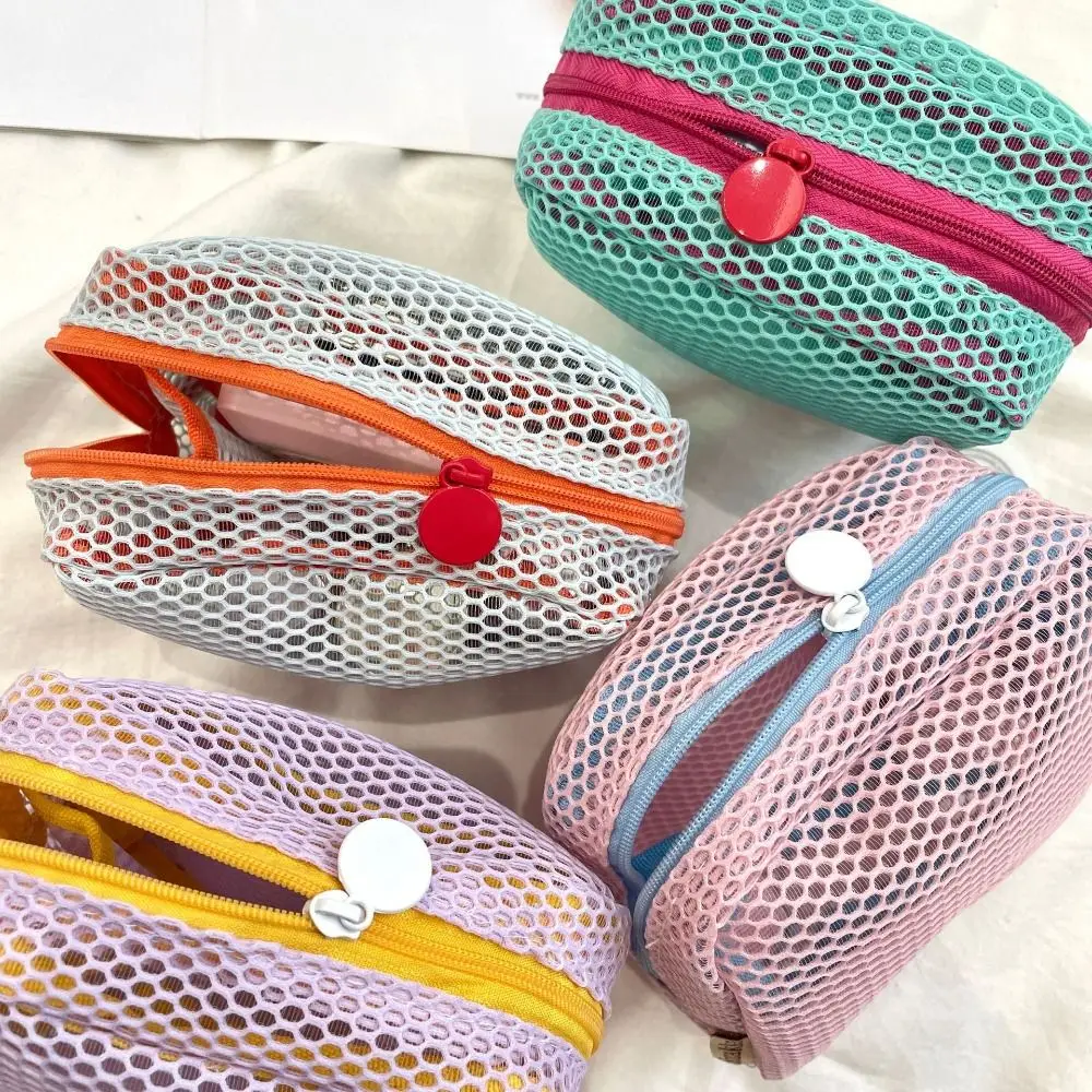 

Lightweight Mesh Zipper Bags Visibility Portable Travel Toiletry Pockets Large Capacity Transparent Mini Makeup Pouch Women