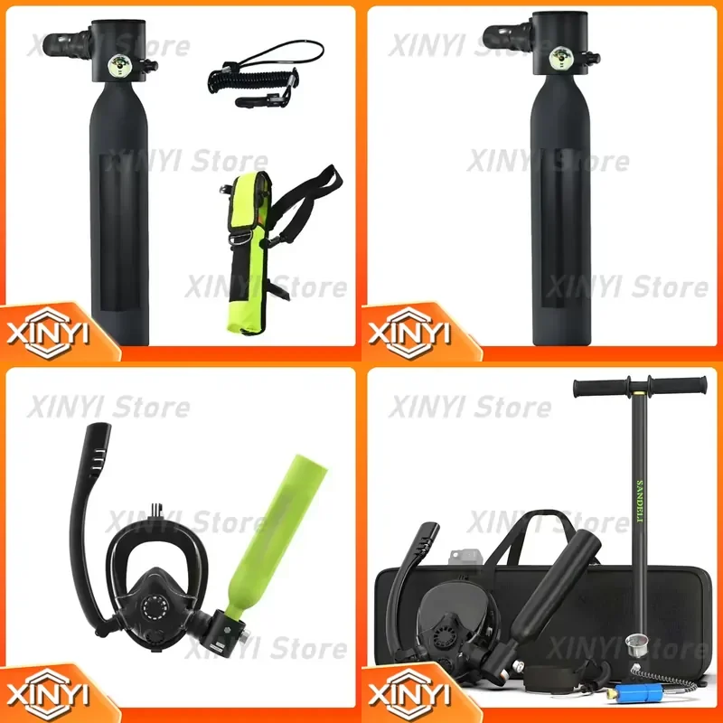 for Diving Mini Tank 0.5L Scuba Sub Mask Fashion Hand Pump Lightweight Cylinder Oxygen Underwater Equipment Set