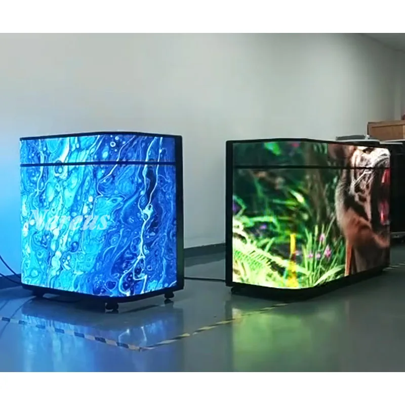 Full-Color P2 P1.86 Led Dj Booth for Music Festival Customizable Shaped Dj Booth Table Led Display Screen Front Desk Reception view 4