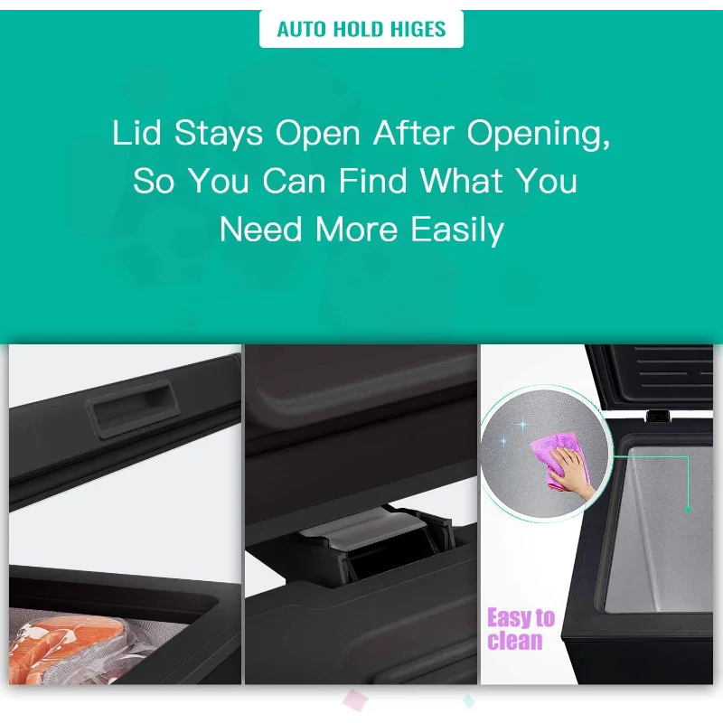 أنتاركتيكا ستار 7.0 قدم مكعب فريزر الصدر 6.8 ℉ إلى -4 ℉ مع سلة قابلة للإزالة، فريزر مدمج بباب مفتوح وقائم بذاته