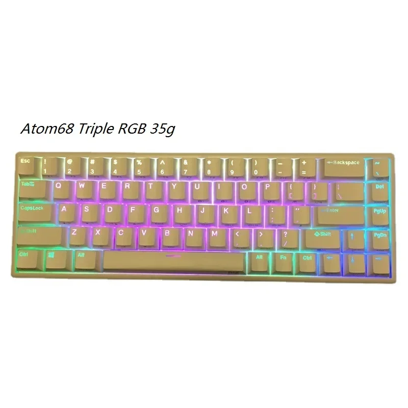 RGB  NIZ 3 Modes Atom68 35g Bluetooth 5.0 Keyboard wireless 68 keys White PBT Keycap Full Programmable