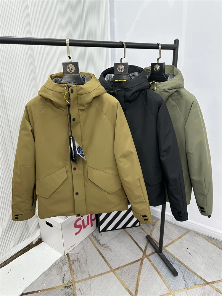 

Высококачественная мужская пуховая куртка для активного отдыха с ионами серебра, отражающими тепло, ветрозащитная, водонепроницаемая, с капюшоном, модный городской стиль