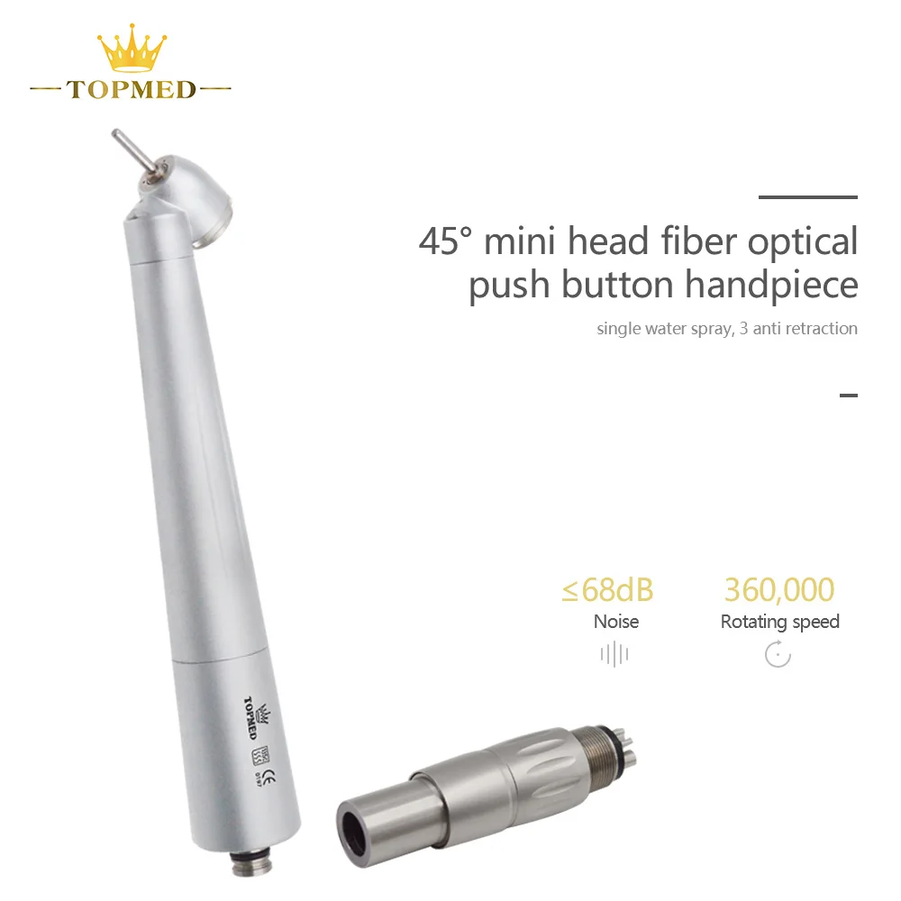 Equipment Quick Coupling High Speed45 Degree  High Speed Fiber Optic Handpiece TM-X600LN Push Button High Speed