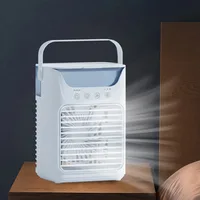 Ventilateur de climatisation portable USB, mini-refroidisseur d'air, 3 vitesses de vent, réservoir d'eau de 650 ml, humidificateur par pulvérisation, refroidisseur d'air évaporatif silencieux pour bureau, ventilateur personnel rechargeable, petit climatiseur pour la maison, le bureau, la chambre, le camping, les voyages en extérieur, la voiture, UE 6