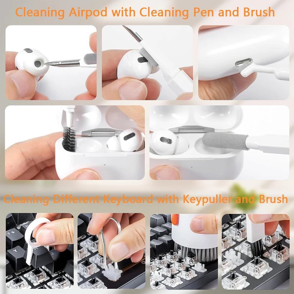 32 in 1 Multifunctional Cleaner Digital Cleaning Tool Set Phone Screen Camera Earphone Clean Brush Kit Keyboard Keycap Puller