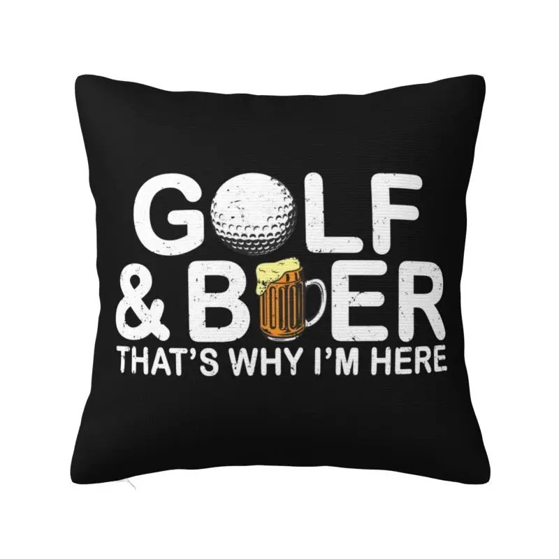 Nordic Funny Golf And Beer Quote Cushion Cover 40*40 cm Soft Throw Pillow Case Home Decor Bedding Sofa Pillowslip