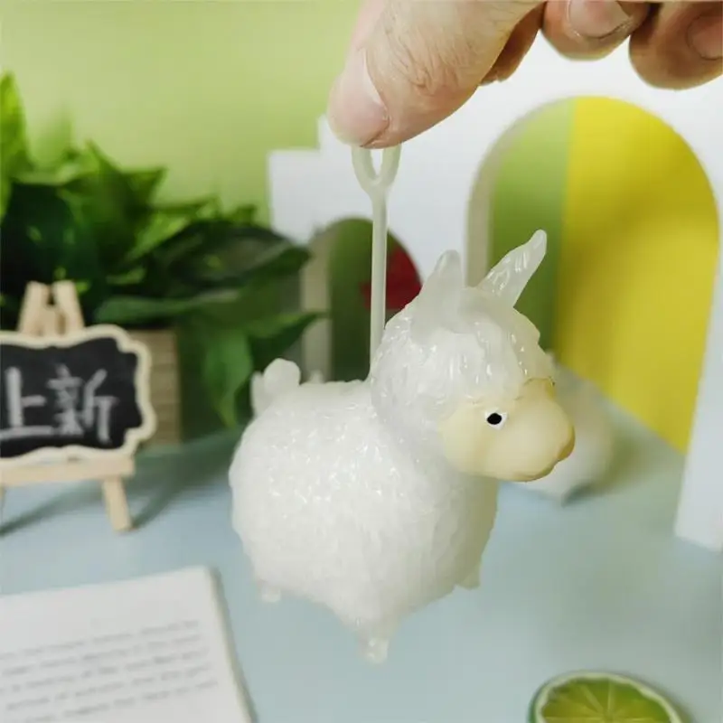 UV Light Color Changing Alpaca Portable Durable Squeezable Toys Soft Squeezable Stress Relief For Kids Gifts Desk Decor