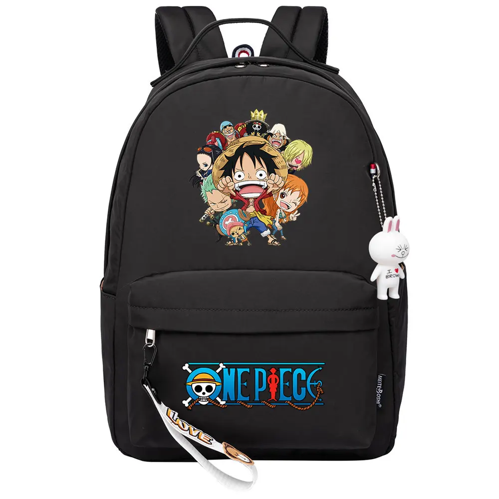 Powrót do szkoły Anime One Piece Boys Girls Kids Book Bags Women Bagpack Luffy Teenagers Canvas Laptop Travel Backpack Mochila