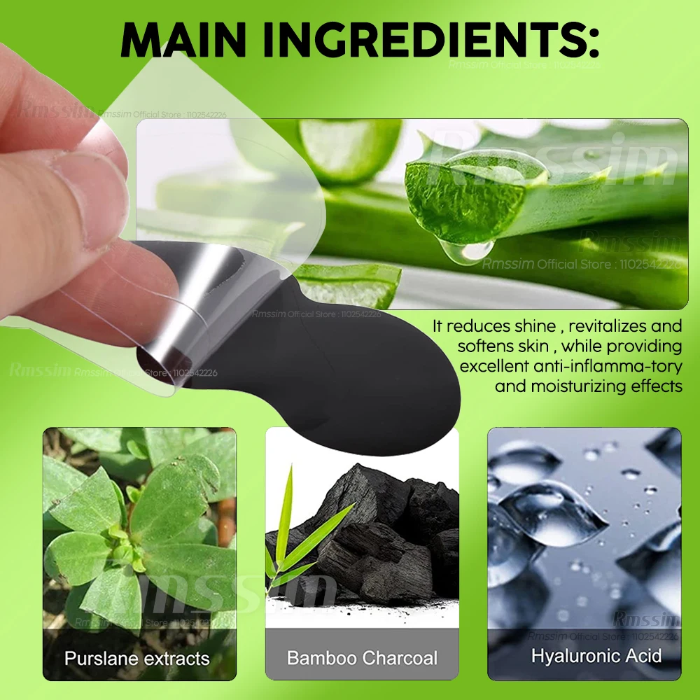 10/50/100pcs 숯 딥 클렌징 모공 스트립 지성 피부의 블랙 헤드 제거를위한 코 스트립 인스턴트 모공 막힘 방지 패치