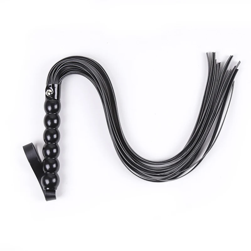 63cm Plastic Round Handle Leather Tassels Long Horse Whip Riding Crop Flogger Paddle Slapper Horse Training Dressage Whips