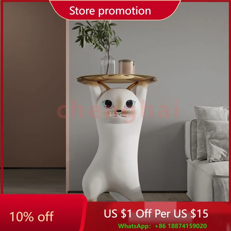 

Enchanting Cat Coffee Table Welcome Large Living Room TV Stand Sofa Next To Floor Tray Housewarming Gift Large Ornaments