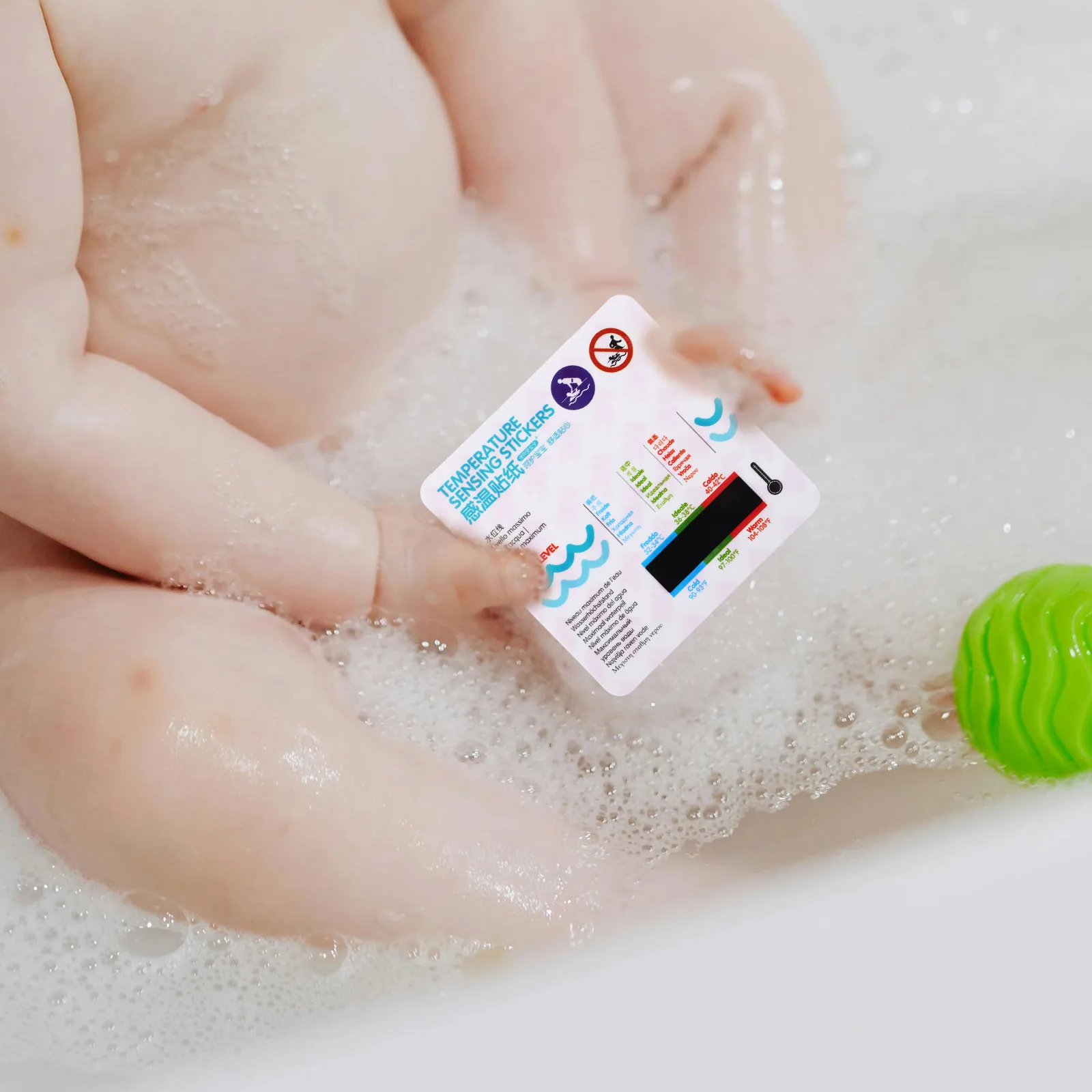 5 Stück Baby-Badethermometer-Aufkleber, wasserdicht, selbstklebend, Wassertemperaturanzeige für Badewanne, sicherer Kinder-Badethermometer-Aufkleber