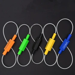 100Pcs Disposable Steel Wire Seals Anti-Counterfeiting Label Cable Ties Self-Locking Cargo Container Security Seals Lock 25cm