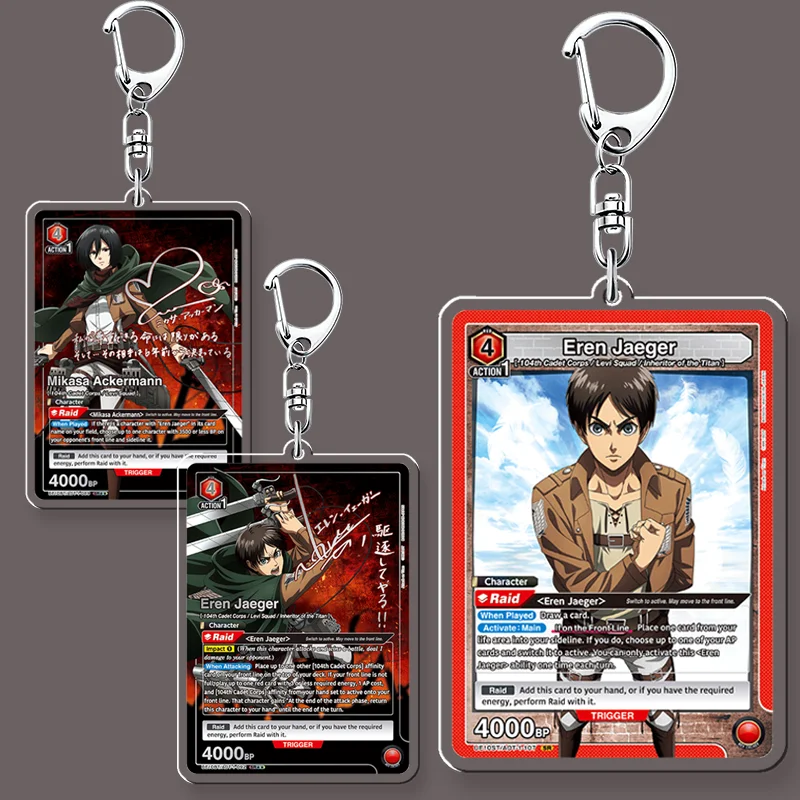 8cm Attack on Titan Acryl-Schlüsselanhänger Taschendekoration Eren Jaeger Schlüsselanhänger Mikasa Ackerman Armin Arlert Acryl-Schlüsselanhänger Geschenk