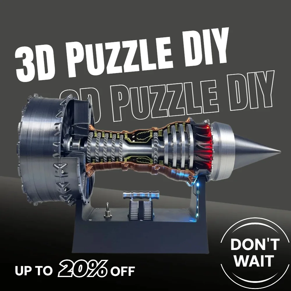 

TR-900 turbofan engine model aircraft engine Diy toy LED model motor function model kit holiday gift for teenagers or adults