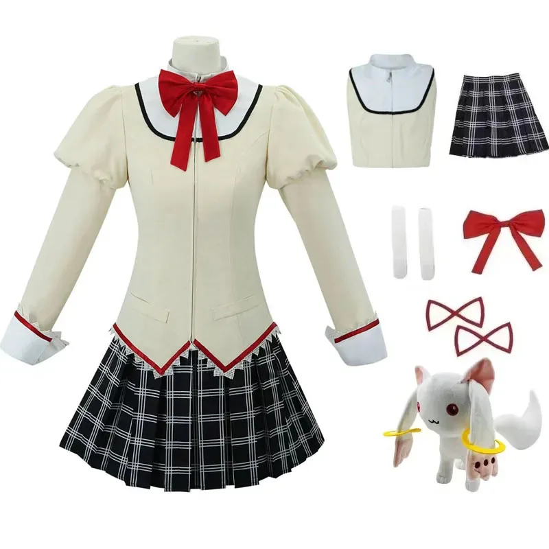 Tomoe Mami Sakura Kyouko Miki Sayaka Akemi Homura Kaname Madoka Cosplay Costume School Uniform Halloween Outfit