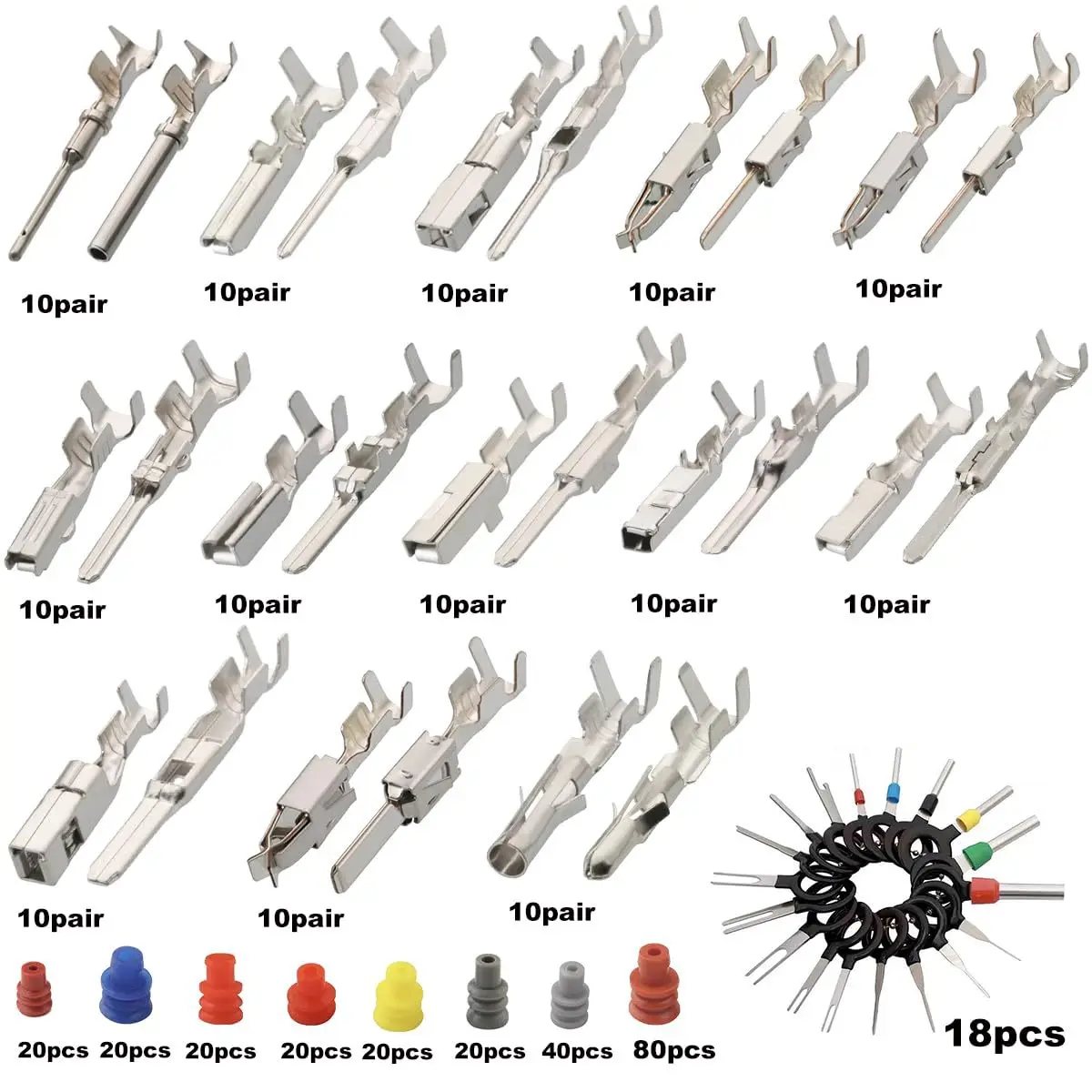 500 Auto Electrical Connector Terminal Plug Kit Waterproof Wiring Harness Contact Pin Vehicle Repair Fastener Supply Component