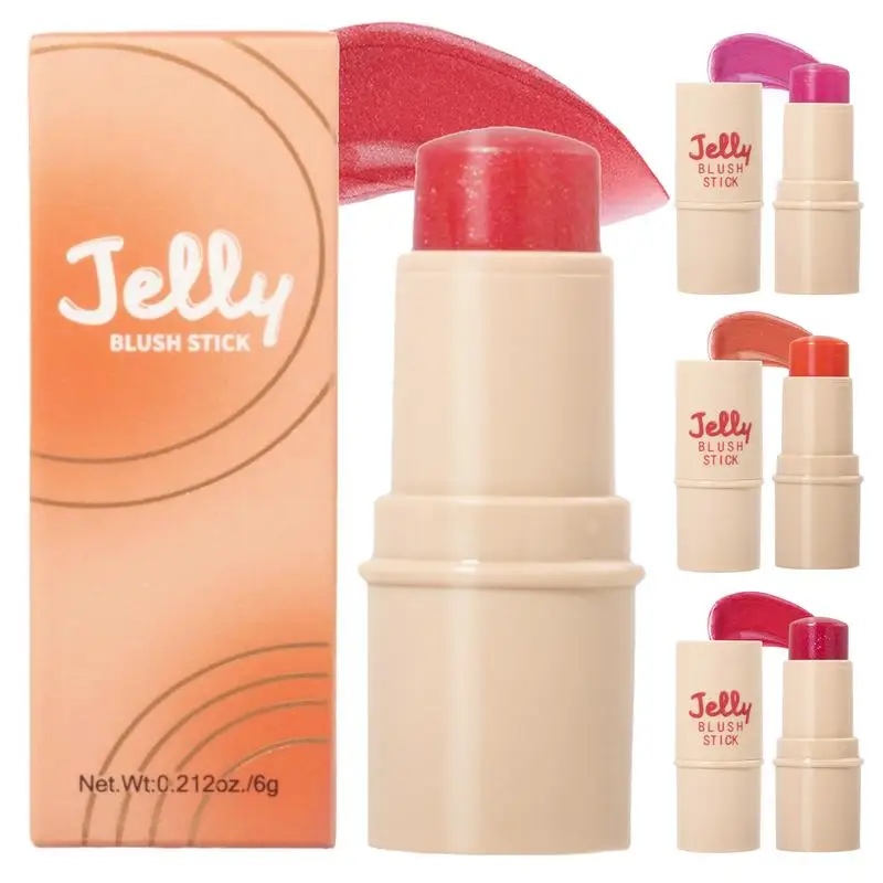 Jelly Tint Pure Blush Glanzende Rouge Lippenstift Hydraterende Hydraterende Wang Lip Multi-Use Balsem Stick Draagbare Cosmetische Make-Up Blus