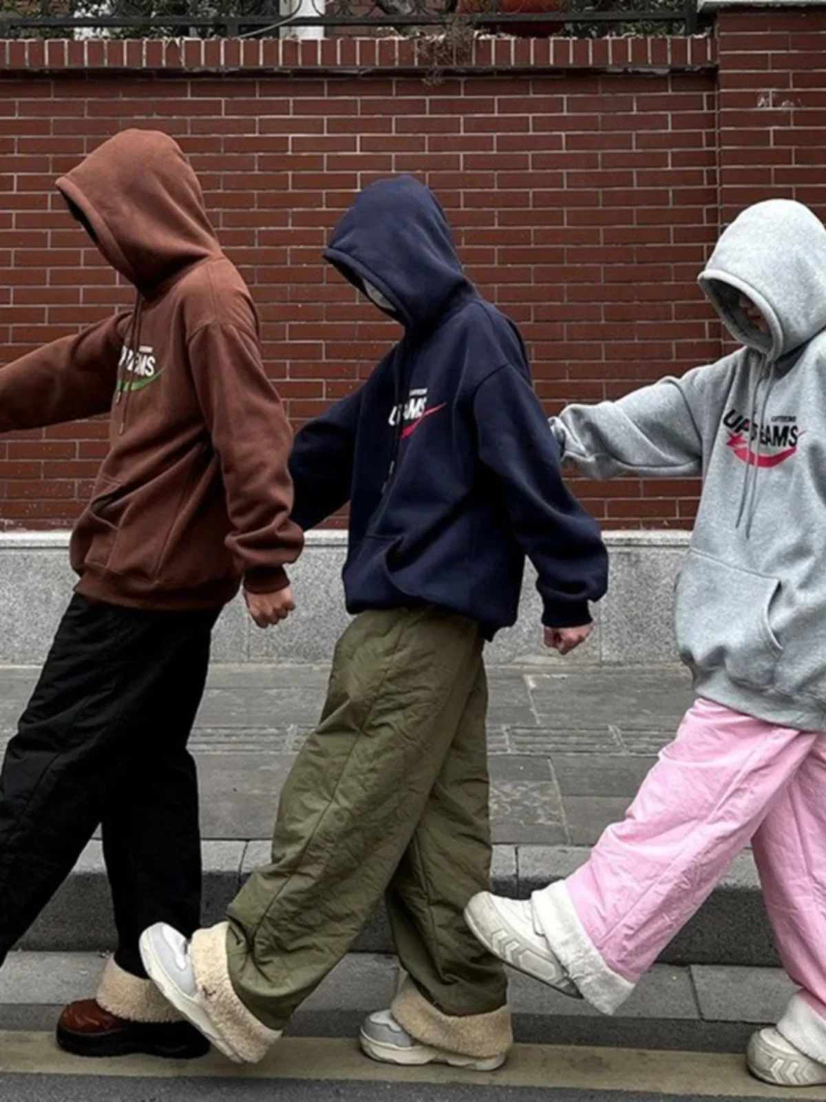 

Thiened Lamb Velvet Cotton Pants Men Winter Anti-Cold Warm Wide Leg Pants Fce Lined Straight Leg Trousers Youth Faion