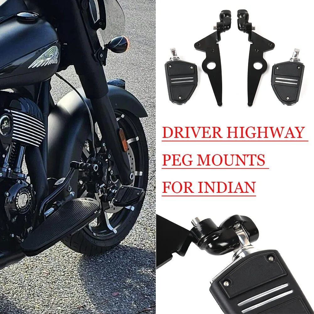 

Motorcycle DRIVER HIGHWAY PEG MOUNTS Footrests Footpegs Mounting Plates U-shaped Clamp Foot Pad Footrest FOR INDIAN Challenger