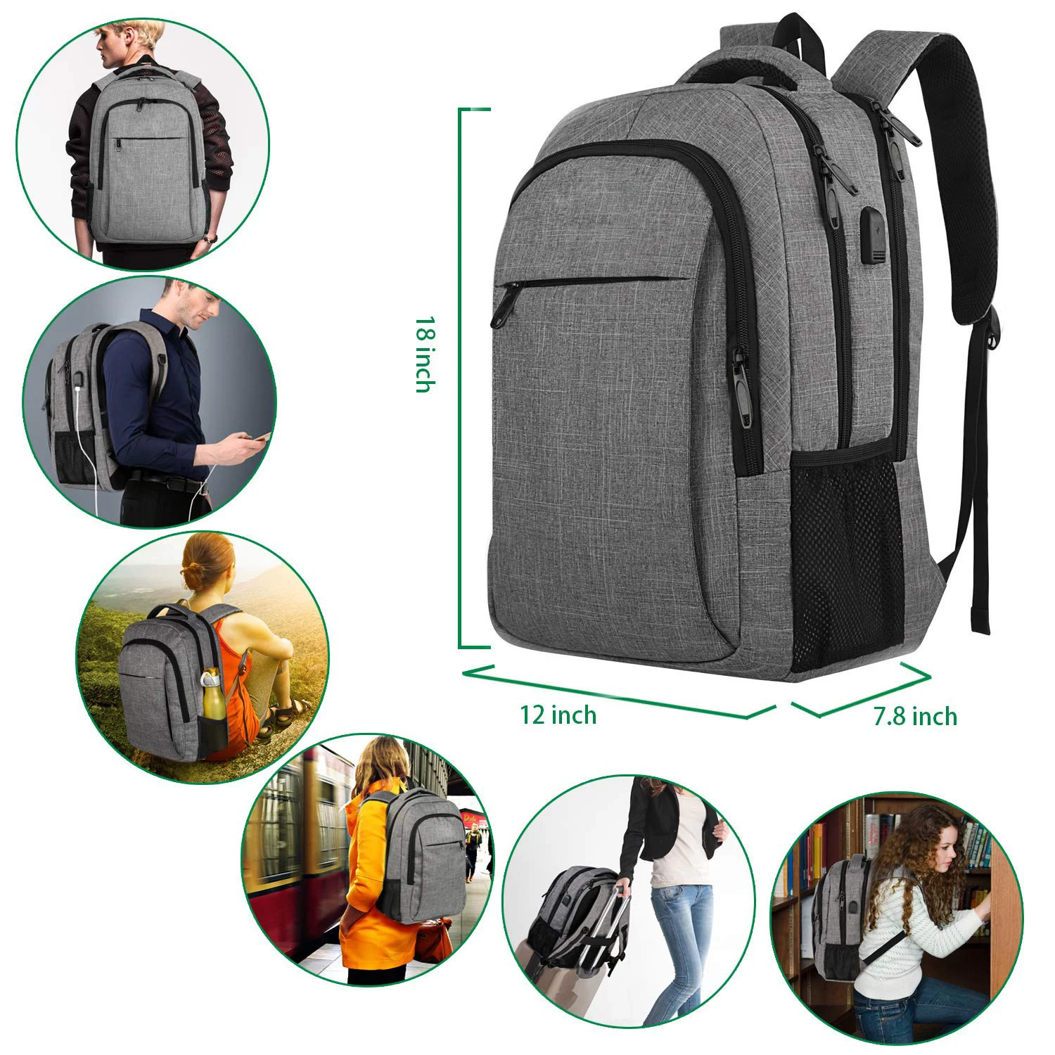 

1 piece travel laptop backpack, business durable notebook backpack, college student bag computer bag men's women's gift notebook