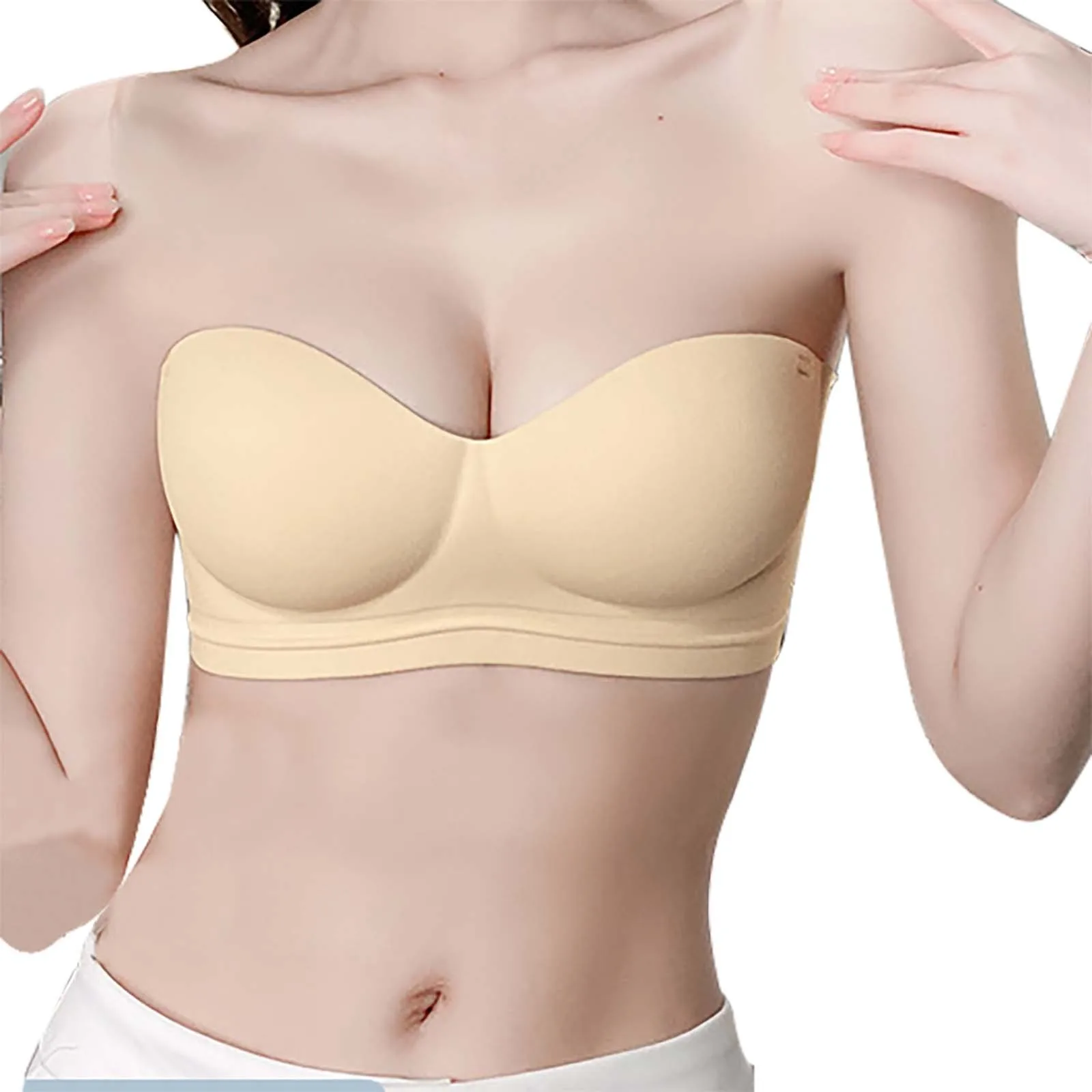 New Strapless Bras For Women Big Bust Convertible Bra For Heavy Breast Strapless Carpet Supportive Underwire Soft Padded Bras