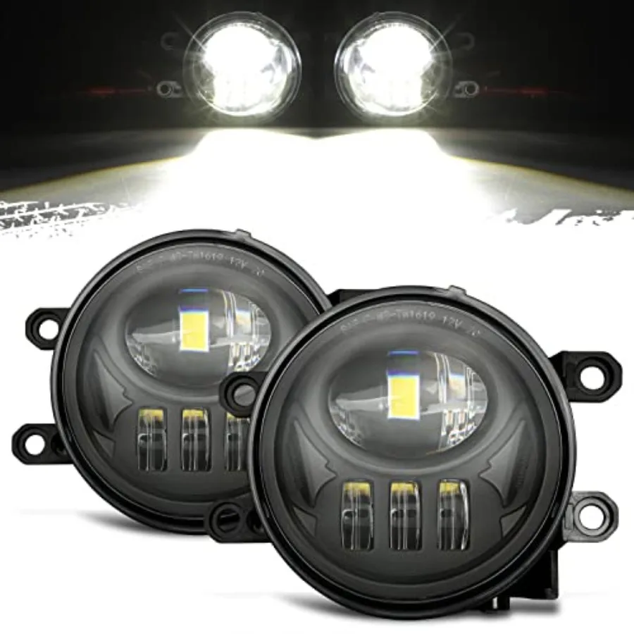 

12V LED Fog Lights Assembly Kit 54W 5000LM for Tacoma 2016-2022 4Runner 2014-2022 Tundra 2014-2019 Bumper Driving Lamp Aluminum