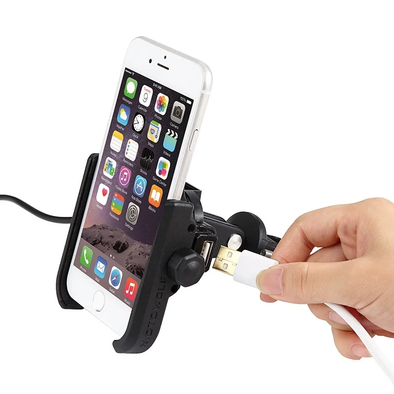 

12-24V Motorcycle Aluminum Alloy Usb Rechargeable Mobile Phone Holder Electric Vehicle Riding Navigation Mobile Phone Holder