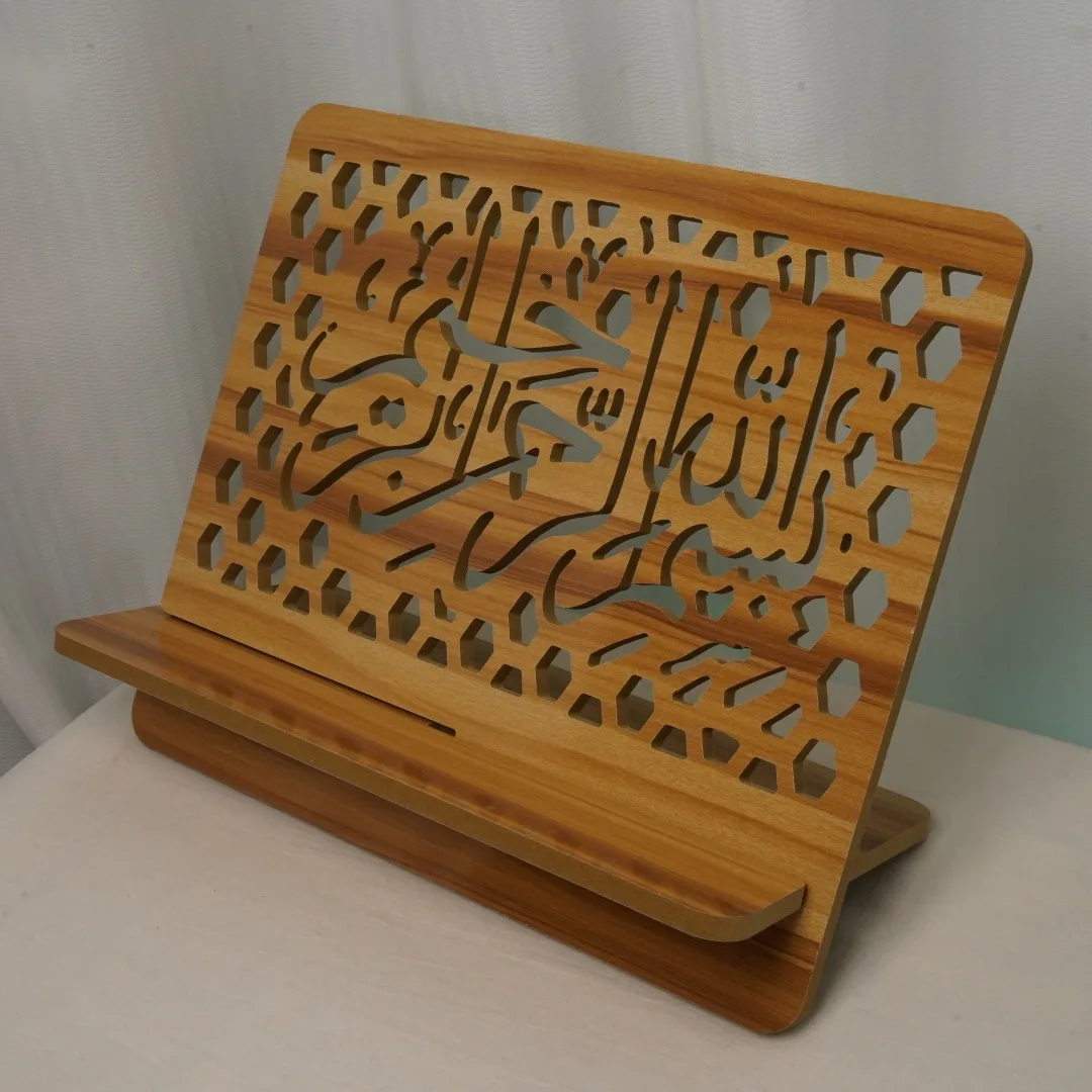 1pcs MDF Scripture Reading Stand, Elegant Decorative Wooden Book Holder, Study Reading Support Bracket