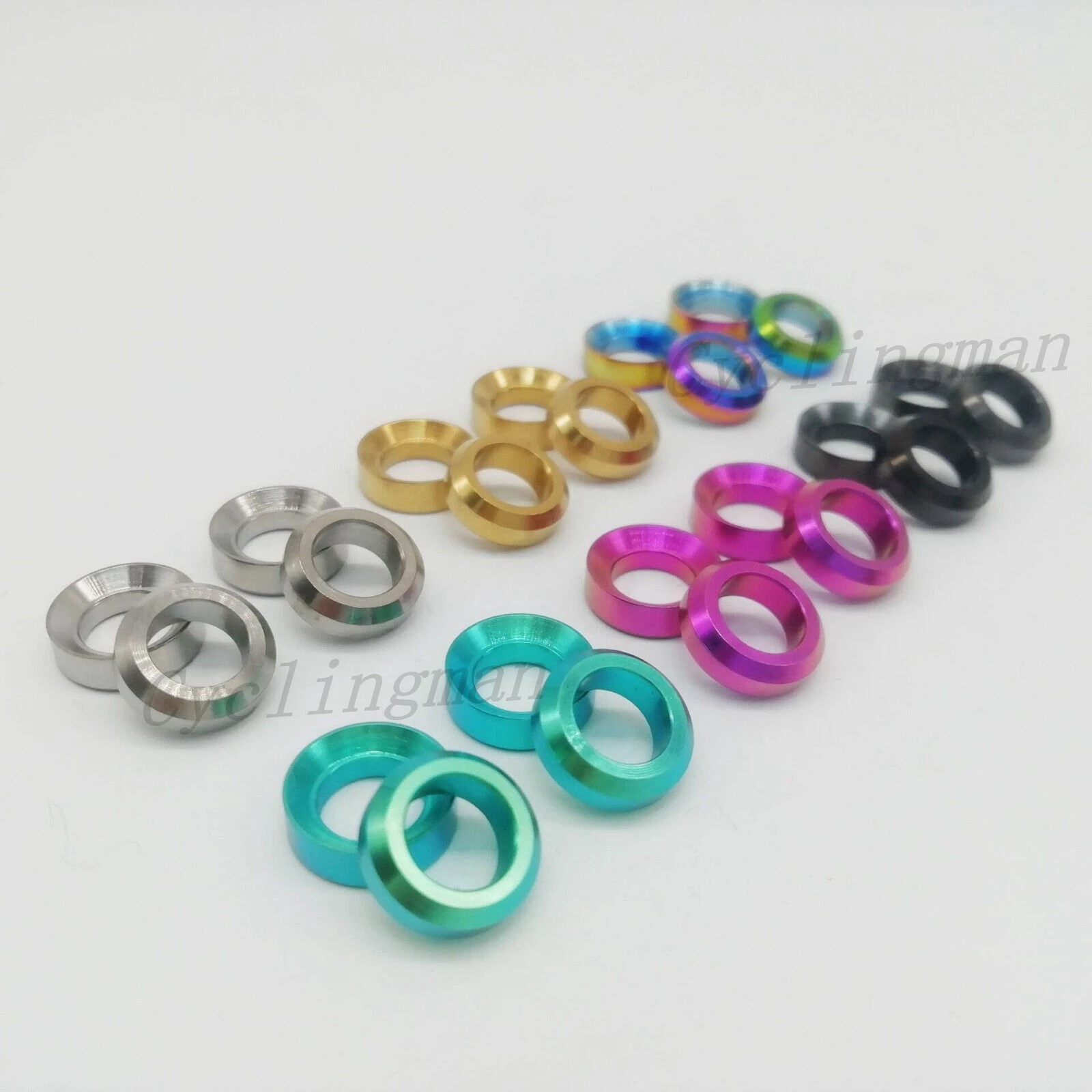 4Pcs/set Mountain BMX Bike Bicycle Titanium M6 Concave and Convex Washer Spacer For Disc Brake Caliper Group XT Mounting Bolts