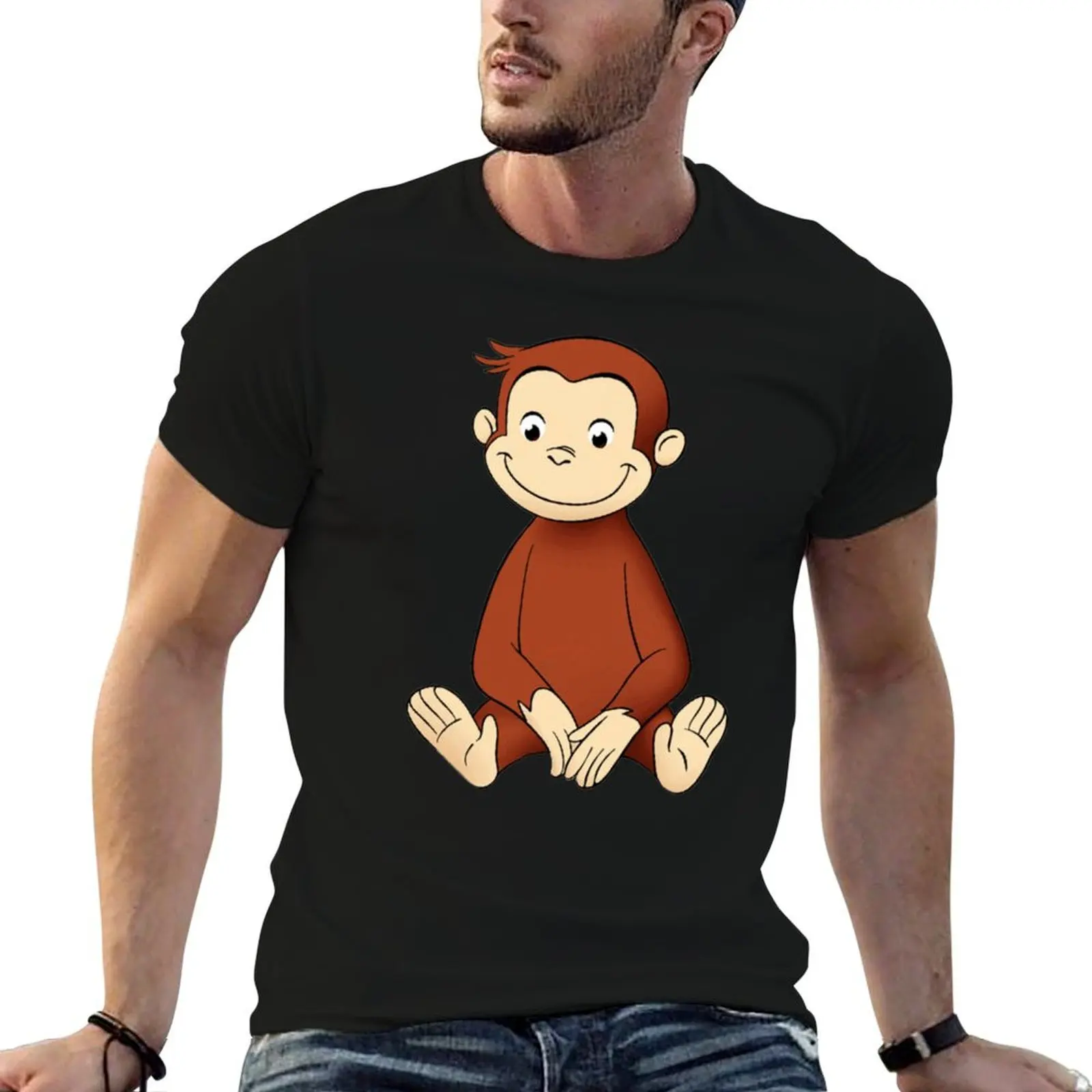 

monkey curious george T-Shirt anime t shirts oversize man t shirt summer T-Shirt