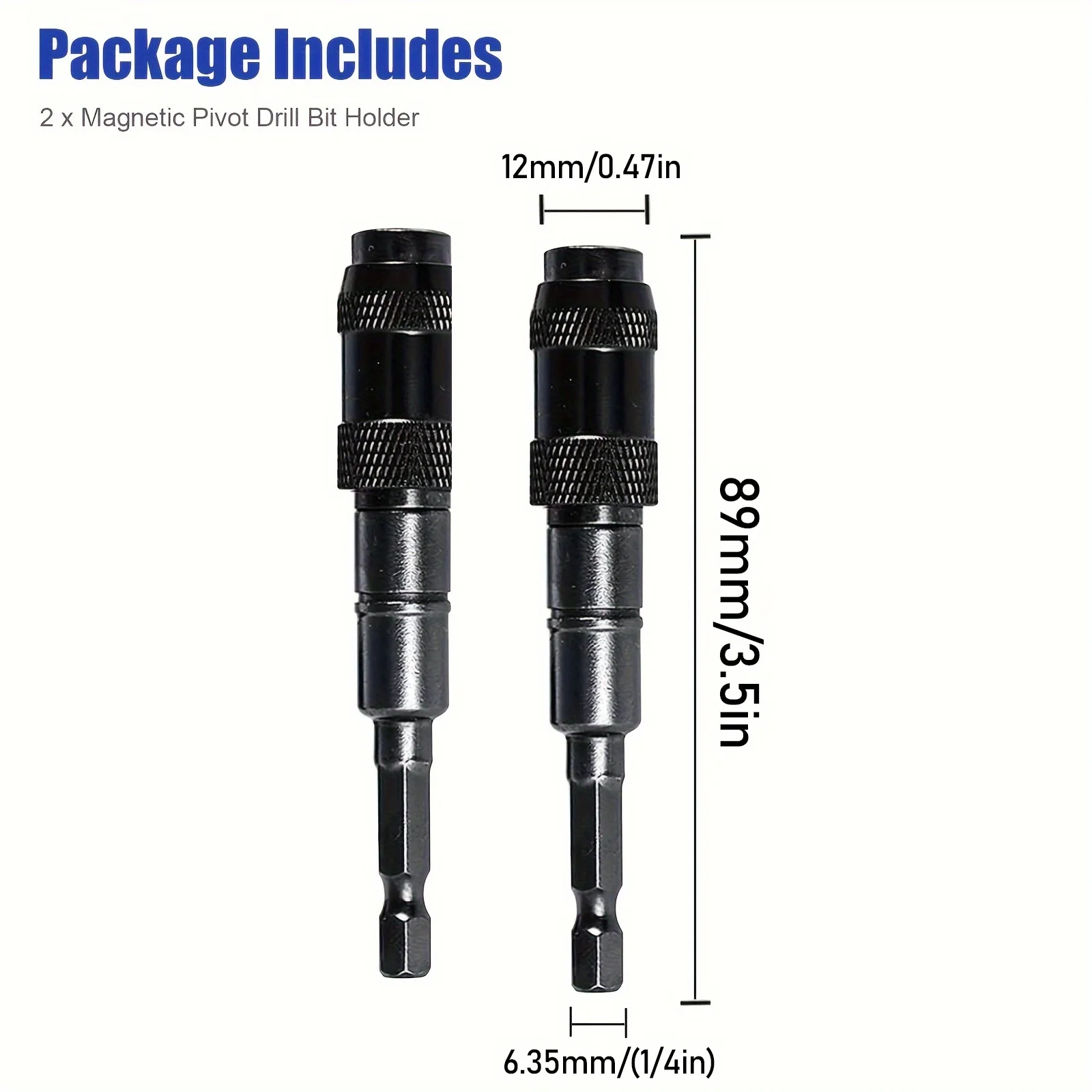 2pcs Pivoting Bit Tip Holder Drill Bit, Magnetic Screwdriver Extension Drill Bit, with universal joint rod for Tight Spaces