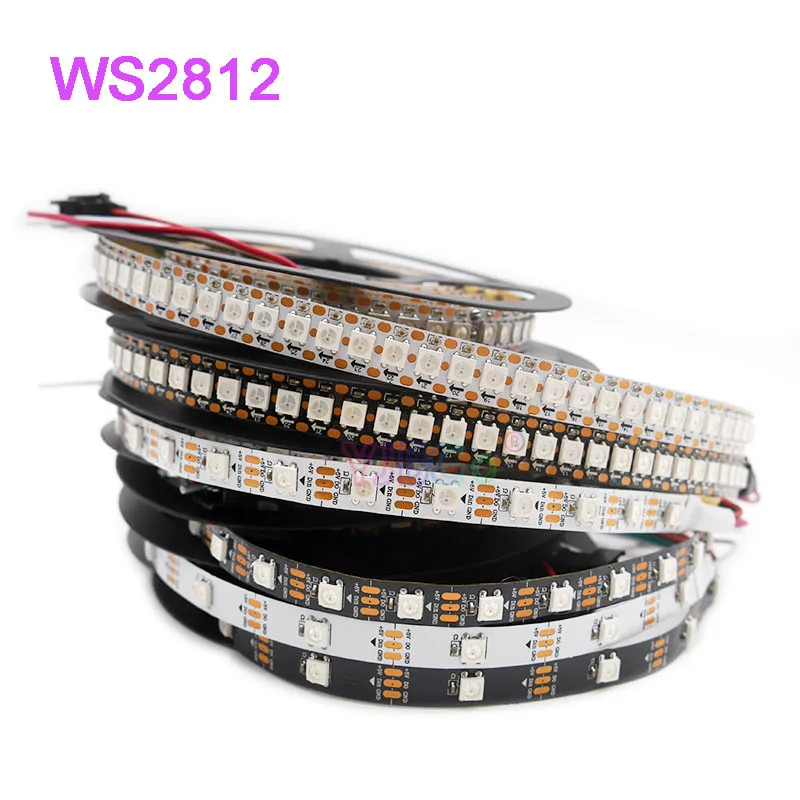 

1m/2m/3m/4m/5m WS2812B LED Strip light 5V DC 30/60/74/96/144 leds/m WS2812 IC IP30/IP65/IP67 WS2812 pixels Smart Lamp Tape