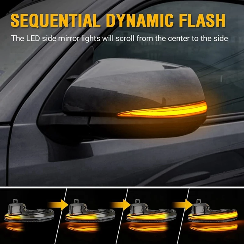 1Pair Rearview Mirror Side Lights Dynamic Turn Signal Lamp Accessories For Toyota RAV4 Alphard Tacoma N300 Indicator Amber Light