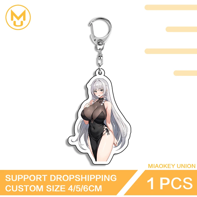 Alluring Girl NunTrendy Artistic Naughty High Quality Elf Like Double Sided Acrylic Key Chains Hot Selling Fashion Accessories