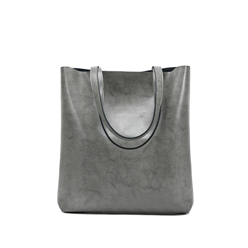 Bolso de mano de cuero de gran capacidad para mujer, bandolera informal de alta calidad, versátil, de lujo, a la moda