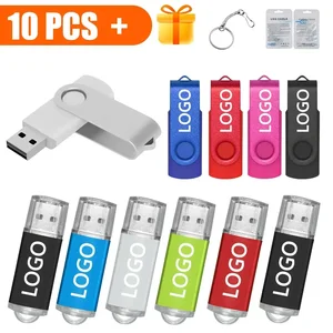 10pcs/lote Color USB Flash Drive Pen Drive 1GB 2GB 4GB 8GB 16GB Memoria Pendrive Memory Stick 32GB 64GB USB Regalo GUSTA GRATIS Logotipo personalizado 8 mejores ventas de memoria de 2GB USB - №6