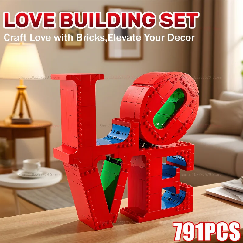

791PCS Love Sculpture Art Craft Model Set Creative Building Blocks Adults and Teens DIY Toy Gift Valentines Christmas Decoration