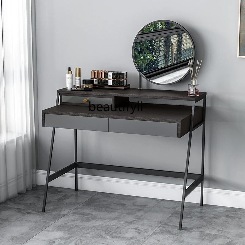 zq Dressing Table Bedroom Modern & Minimalism Italian Solid Wood Makeup Table Design Cosmetic Cabinet