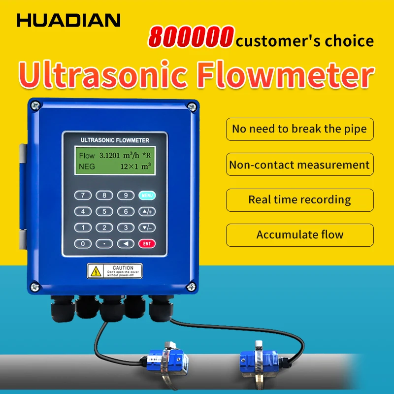 Factory Price RS485 Pipe Flowmeter Tuya Liquid Water Oil Pipeline Clamp on Remote Wall-mounted Ultrasonic Flow Meter Flowmeter