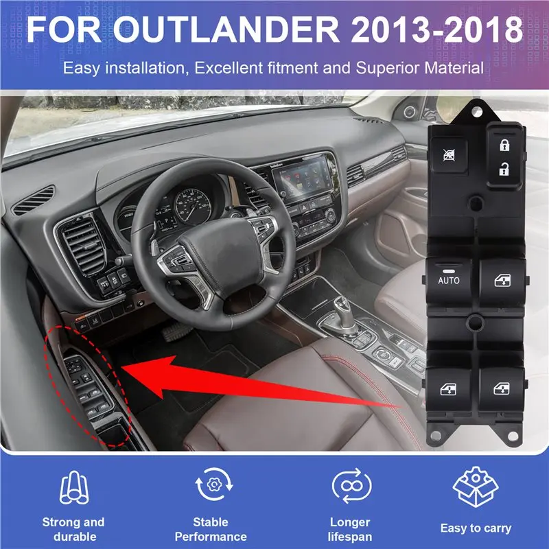 مفتاح التحكم في رافع النافذة الكهربائية 8608A347 8608A238 لميتسوبيشي أوتلاندر 2013-2018-AD39