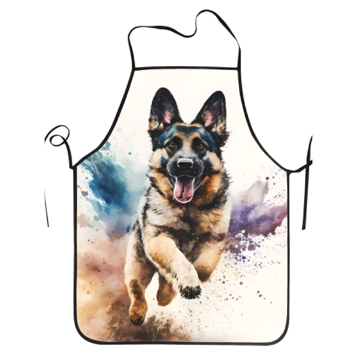 Cute German Shepherd Dog Print Apron for Kitchen Baking Cooking BBQ Picnic Gift Apron