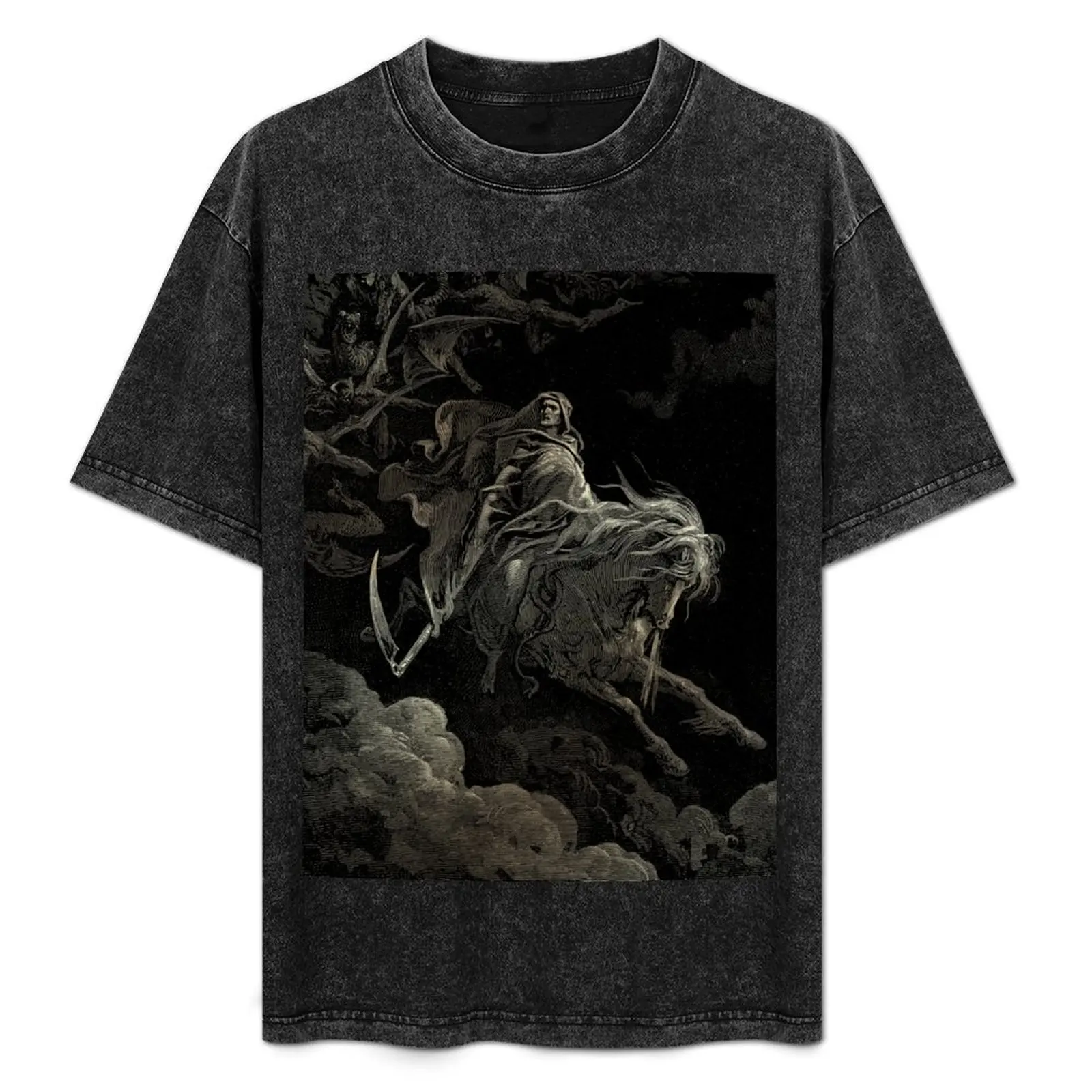 

Enhanced, High Res Gustave Doré Death on a Pale Horse 1865 Cream T-Shirt street wear Men's clothing