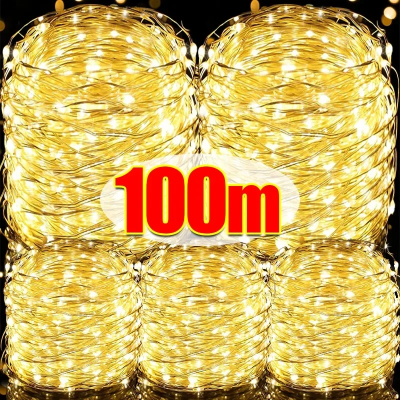 

Outdoor LED String Lights USB/Battery Waterproof Copper Wire Fairy Lighting Strings Christmas Garland Lamps Wedding Party Decor