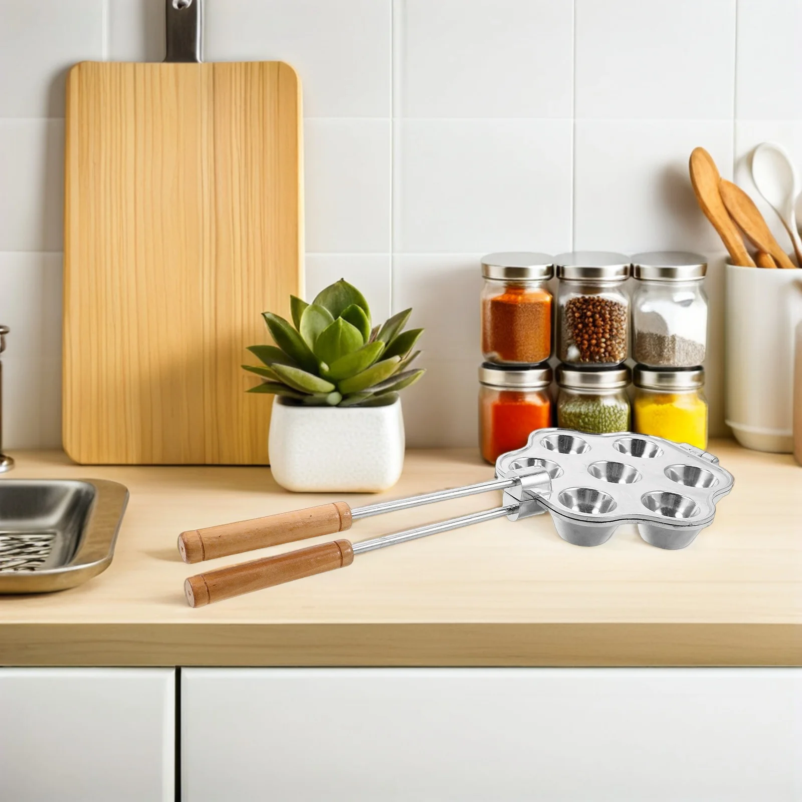 

Elegant 7 Cup Tart Pan Carbon Steel Mini Cake Molds Baking Tool Handle Safe Pudding Tins Party Gatherings Mini Tart Pan