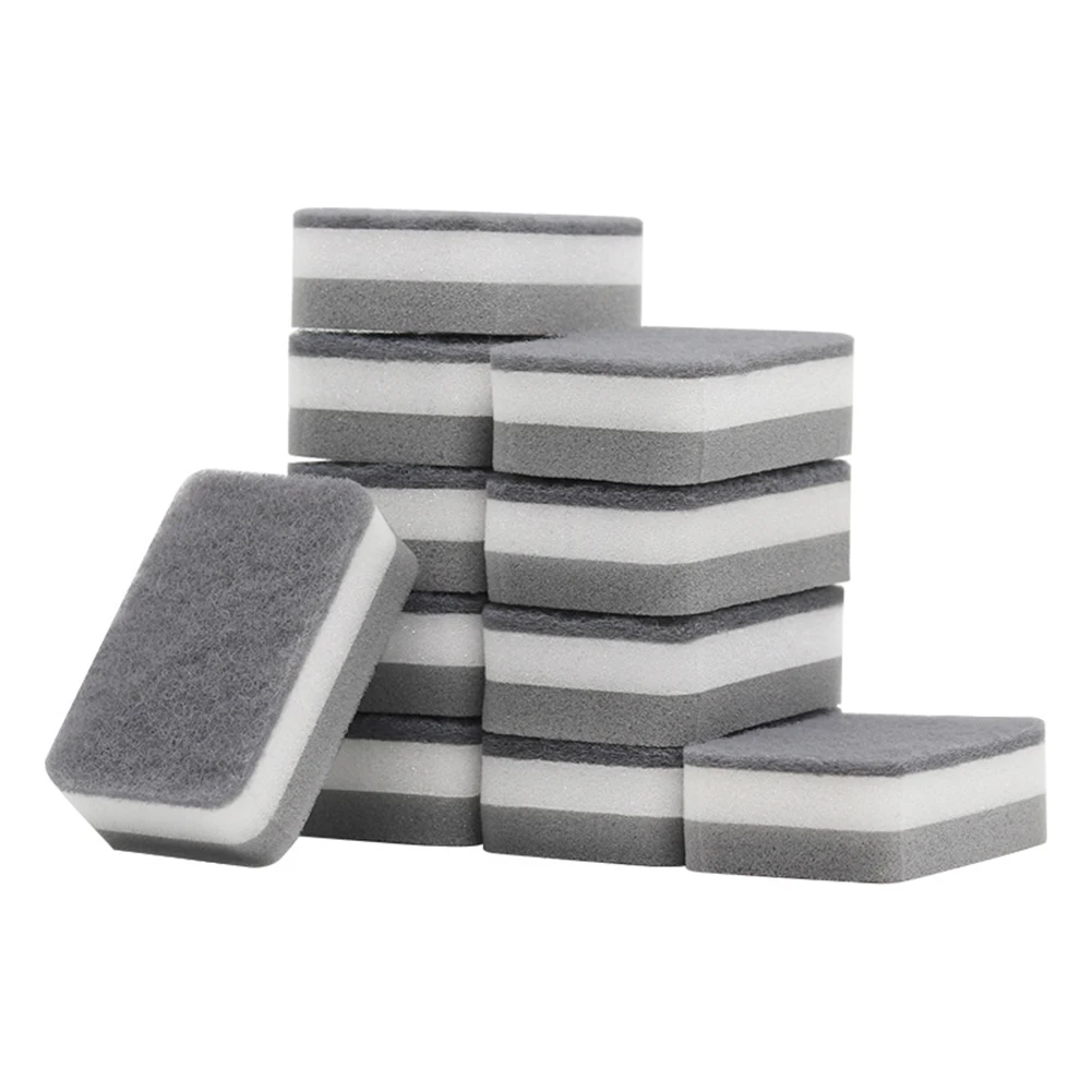 1/2/5pcs 주방 청소를위한 회색 흰색 식기 세척 스폰지 11x7x3.5cm 두꺼운 고밀도 식기 세척 스폰지 가정용 청소기