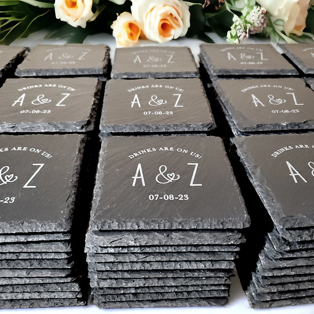 

Персонализированные свадебные сувениры для гостей оптом, смысловые подставки на заказ, уникальные подарки для свадебных гостей, выгравированный камень, декор стола